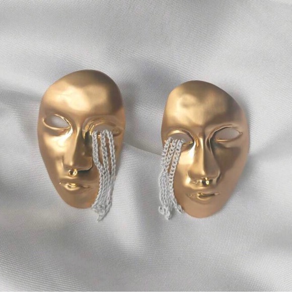 “Phantom of Opera” Gold Theatre Masquerade War Mask Sons of Harpy Tragedy Studs - Picture 7 of 16